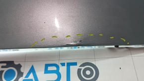Rear bumper, bare, Porsche Cayenne 19-23, without Park Assist, silver, dented, cracked, scratched