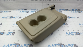 Rear seat armrest, 2nd row, Nissan Rogue 17-20, beige leather, with cup holders