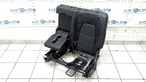 Rear seat backrest, 2nd row, left, Porsche Cayenne 19-26, with airbag, black perforated leather, Comfort, with runners and a black seat belt, heated, dented, scratches
