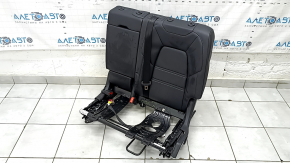 Rear seat backrest, 2nd row, left, Porsche Cayenne 19-26, with airbag, black perforated leather, Comfort, with runners and a black seat belt, heated, dented, scratches