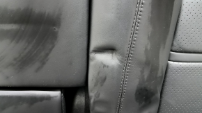 Rear seat backrest, 2nd row, left, Porsche Cayenne 19-26, with airbag, black perforated leather, Comfort, with runners and a black seat belt, heated, dented, scratches