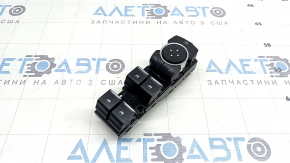 Front left window lift control for Ford Bronco Sport 2021-2026, black with chrome, 1 auto down
