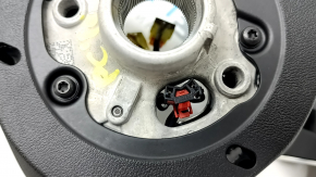 The steering wheel is bare, Porsche Cayenne 19-23, black leather, heated, with buttons, paddles, and a control unit, scratches.