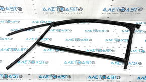 Front left door glass seal for Porsche Cayenne 19-26 with upper molding, gloss black