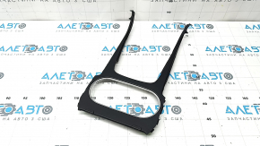 Upper center console trim for Porsche Cayenne 19-23, black with chrome, scratches