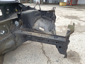 Front left quarter panel of Nissan Rogue 14-20 on the body, green, bumper