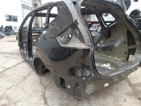 Quarter wing rear left Nissan Rogue 14-20 under BSM, on the body, green, bumper
