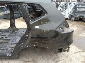 Quarter wing rear left Nissan Rogue 14-20 under BSM, on the body, green, bumper