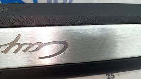 Right door sill trim for Porsche Cayenne 19-26, black, with Cayenne inserts, scratches