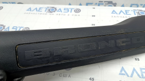 Front left door sill plate for 2021-2026 Ford Bronco Sport, black, scratches