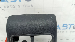 Black rear center console trim for Ford Bronco Sport 2021-26, for rear row air vents, without charging port, scratches