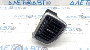 Right passenger front panel air vent deflector Kia Sportage 20-22, black with chrome trim, scratches