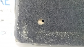 Left rear seat back for a 2021 Ford Bronco Sport without an airbag, with an armrest and seat belt, black and dark gray leather combination, dry-cleanable, two mat fastening rivets are torn off.