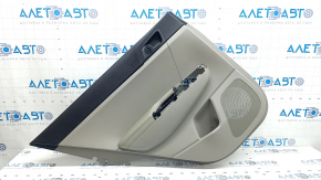 Rear left door trim card Kia Sportage 20-22 gray with black, gray eco-leather armrest, plastic insert