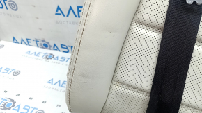 Rear seat backrest, 2nd row, left, Mazda CX-5 17-18, gray leather, perforated, with belt, without headrest, dry-cleanable, dented leather