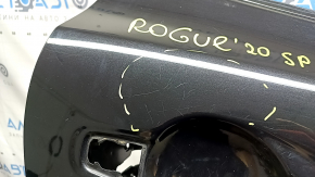 Bare rear right door Nissan Rogue Sport 17-22 black G41, with upper chrome molding, bump on chrome, scratches