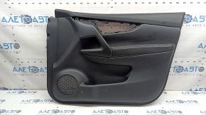 Front right door panel for Nissan Rogue Sport 17-22, black with black leather insert, black leather armrest, with handle, scratches, dry-cleanable