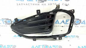 Left front bumper grille for Ford Edge 19-24, under fog lights, gloss black with chrome molding, sand