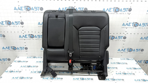 Rear seat backrest, 2nd row, left, Ford Edge 15-24, black leather, electric folding, with armrest, with black belt, scratches