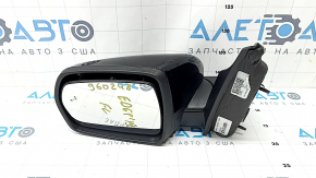 Left side mirror assembly for Ford Edge 19-24, 9 pins, black, BSM, turn signal, backlight, heating, cracks in turn signal