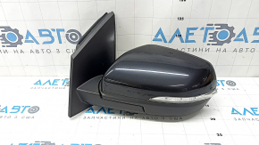 Left side mirror assembly for Ford Edge 19-24, 9 pins, black, BSM, turn signal, backlight, heating, cracks in turn signal
