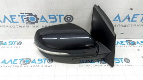 Right side mirror assembly for Ford Edge 19-24, 9 pins, black, BSM, turn signal, backlight, heated