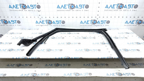 Upper rear right door molding for Audi A6 C7 12-18, gloss black, with glass seal, bent, torn seal, scratches