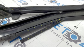 Upper rear right door molding for Audi A6 C7 12-18, gloss black, with glass seal, bent, torn seal, scratches