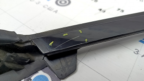 Upper rear right door molding for Audi A6 C7 12-18, gloss black, with glass seal, bent, torn seal, scratches
