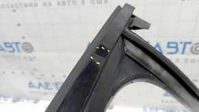 Upper rear right door molding for Audi A6 C7 12-18, gloss black, with glass seal, bent, torn seal, scratches