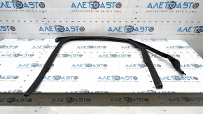 Upper rear right door molding for Audi A6 C7 12-18, gloss black, with glass seal, bent, torn seal, scratches