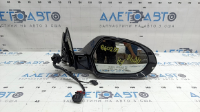 Right side mirror assembly for Audi A6 C7 12-18, 14+2 pins, heated, for auto storage, BSM, auto-dimming, turn signal, black