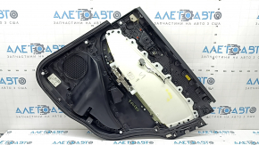 Black rear left door panel for Ford Edge 19-24, SEL, ST-Line, black leather insert, black leather armrest, with trim and window lift control, with handle, scratches