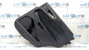 Door trim panel rear right Ford Edge 19-24 black, SEL, ST-Line, black leather insert, black leather armrest, with trim and window lift control, with handle, worn