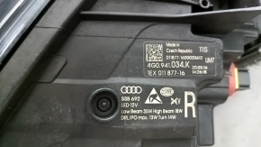 Right front headlight assembly for Audi A6 C7 16-18, restyling LED, needs polishing, chips, LED burnout