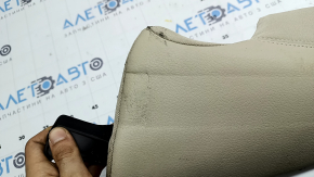 Left side panel of the 2nd row of seats for an Audi A6 C7 16-18, beige leather, dry-cleanable, scratched, worn