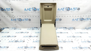 Audi A6 C7 12-18 beige leather rear seat backrest with cup holders, hatch and trim, dry-cleanable