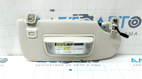 Right visor for Ford Edge 15-24, gray, with backlight, with hook, for cleaning