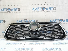 Toyota Highlander 20-24 grille for the camera without emblem, gloss black with chrome molding