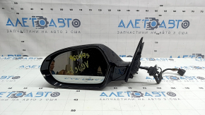Left side mirror assembly for Audi A6 C7 12-18, 14+2 pins, for auto storage, BSM, turn signal, auto-dimming, black