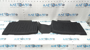 Set of floor mats for Ford Edge 15-24 black rubber with sides, ready for cleaning