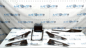 Set of interior trim panels for Audi A6 C7 12-18, gray-brown wood, driver's memory, "quattro", scratches