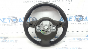 Audi A6 C7 12-18 steering wheel, brown leather, heated, paddle shifters, no buttons or paddles, with trim, scratches