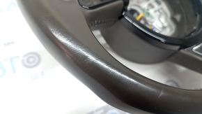Audi A6 C7 12-18 steering wheel, brown leather, heated, paddle shifters, no buttons or paddles, with trim, scratches