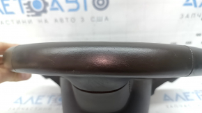 Audi A6 C7 12-18 steering wheel, brown leather, heated, paddle shifters, no buttons or paddles, with trim, scratches