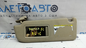 Left sun visor for Audi A6 C7 12-16 beige, no hook, sticker peeled off, needs dry cleaning