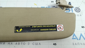 Left sun visor for Audi A6 C7 12-16 beige, no hook, sticker peeled off, needs dry cleaning