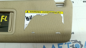 Left sun visor for Audi A6 C7 12-16 beige, no hook, sticker peeled off, needs dry cleaning
