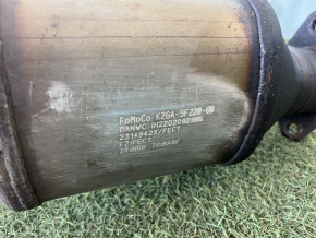 Rear muffler with barrel for Ford Edge 18-24 2.0T AWD with catalytic converter, rusty