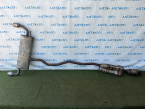 Rear muffler with barrel for Ford Edge 18-24 2.0T AWD with catalytic converter, rusty
